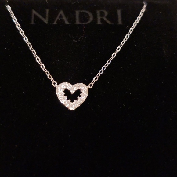 Nadri Jewelry - Sparkly Nadri CZ rhodium Heart Necklace NIB